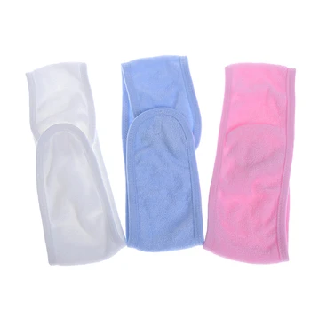 Kaufen 1pc Weiche Einstellbare Salon SPA Gesichts Stirnband Hairband Haar Zubehör Frauen Einstellbare Make-Up Frottee Haar Wrap Kopf Band