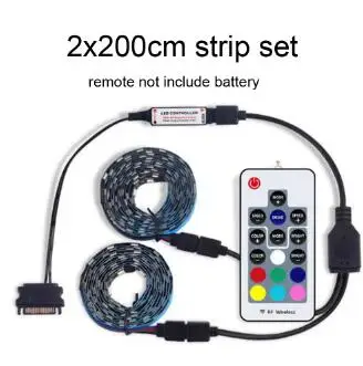 2pcs 200cm strip set SATA Светодиодная лента светильник s полный комплект светодиодный компьютерный светильник ing RGB RF дистанционный Настольный ПК ASUS Aura SYNC/MSI Mystic светильник светодиодный Синхронизация - Испускаемый цвет: 2pcs 200cm strip set