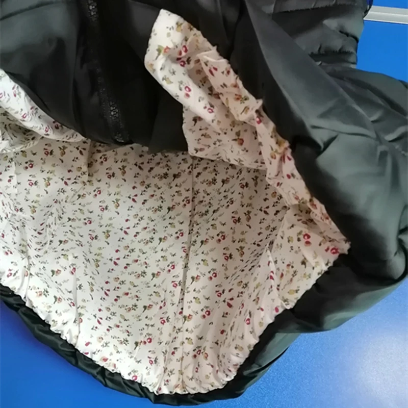 Детские зимние парки пуховое хлопковое пальто для девочек модное пальто с цветочным принтом на плечах для девочек, Утепленные зимние топы с хлопковой подкладкой