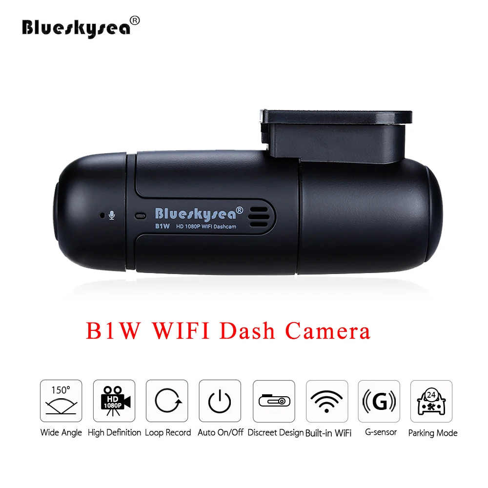 Blueskysea B1W видеорегистратор для автомобиля Full HD 1080P Мини WiFi с поворотом на 360