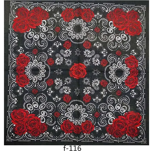 High quality Headtie Square scarf Unisex Bandana Hip Hop Black Paisley skull scarf Headwear Hair Band Scarf Neck Wrist Wrap Band mens white scarf Scarves