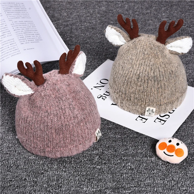 christmas Elk hat With ears winter Autumn warm Windbreak women/men beanies kids Hat skullies caps For 1-4 years old