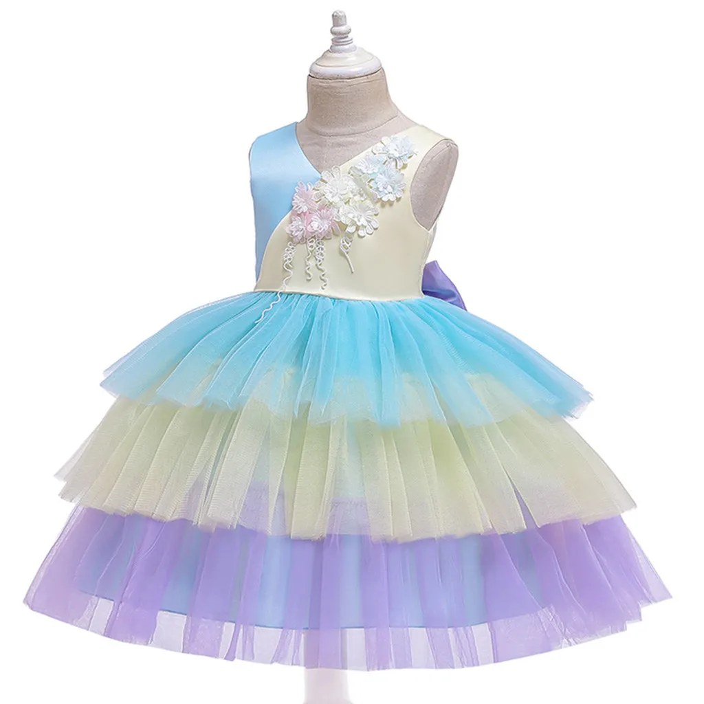 MUQGEW/платье Для Девочек; vestido infantil; Летние вечерние Платья принцессы без рукавов; Хлопковое платье с принтом Для Девочек; платье принцессы