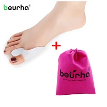 2 шт., силиконовые гелевые защитные накладки для большого пальца, накладки на пальцы, регулировщик большого пальца, корректор, инструмент для ухода за ногами с сумкой