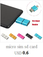 Micro sim sd кард-ридер usb 2,0 кард-ридер высокоскоростной мини USB 2,0 Micro SD TF T-Flash кард-ридер адаптер