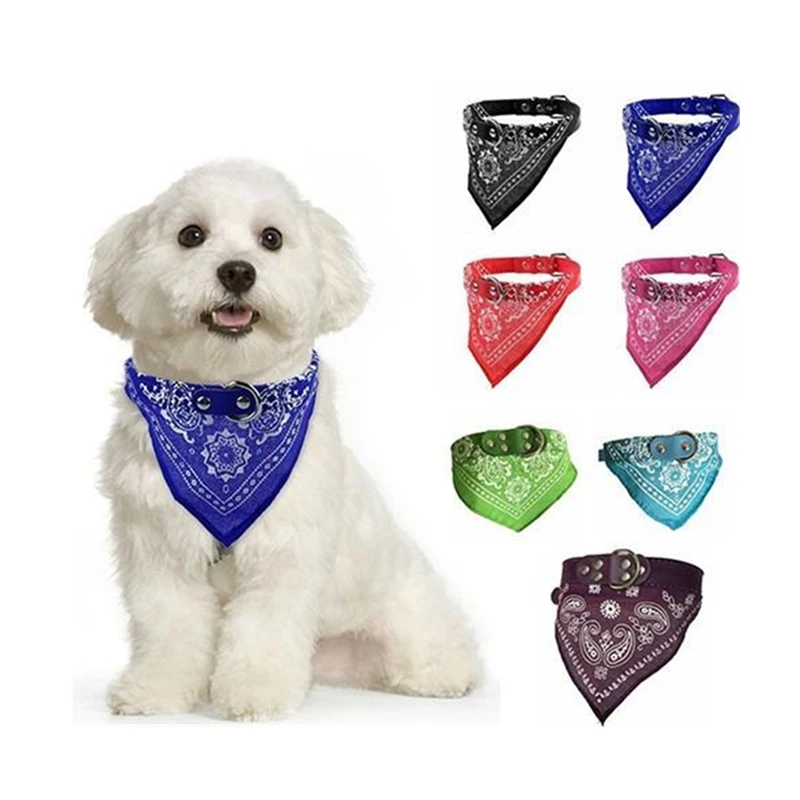 

Adjustable Pet Cat Dog Bandana Collar Scarf Leather Print Soft Dogs Triangular Collar Chihuahua Puppy Pet Neckerchief Tie Collar
