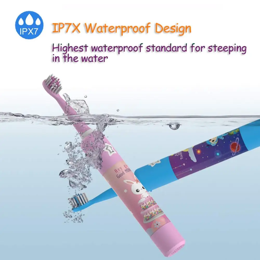 Electric Toothbrush for Children Dental Cleaning Brush Kids Ultrasonic USB Rechargeable Child Cartoon Pattern Waterproof Travel Electric Toothbrush for Children Dental Cleaning Brush Kids Ultrasonic USB Rechargeable Child Cartoon Pattern Waterproof Travel
