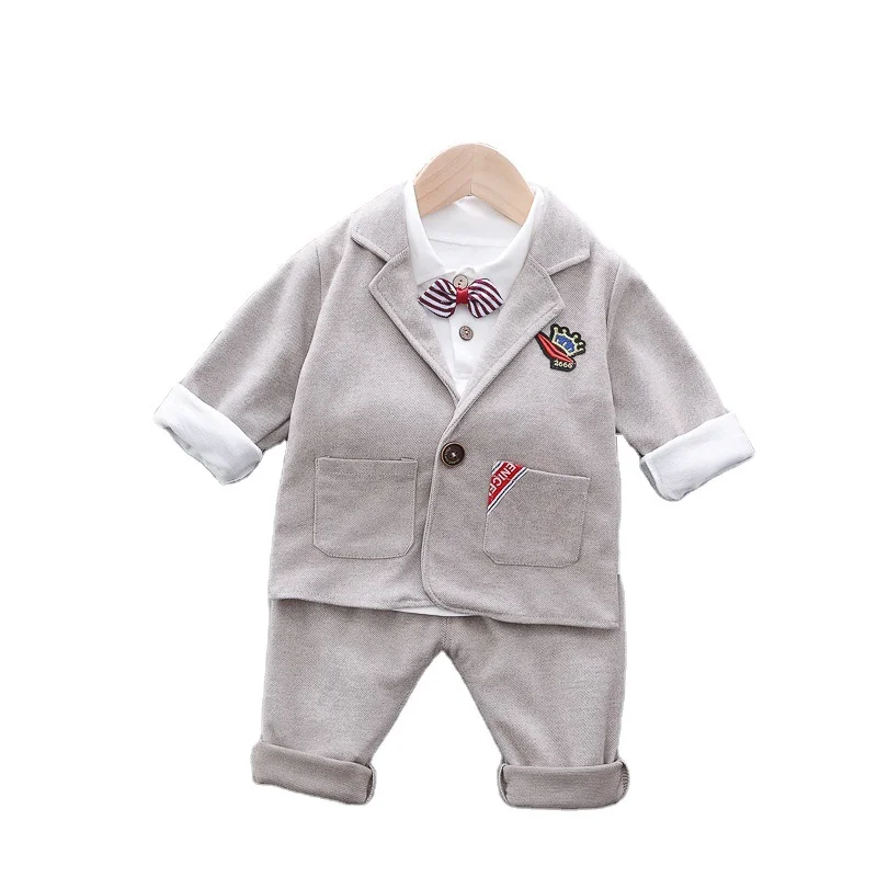 

Fashion Spring Autumn Baby Boy Clothes Suit Children Cotton Coat T Shirt Pants 3Pcs/set Toddler Gentleman Infant Kids Tracksuits