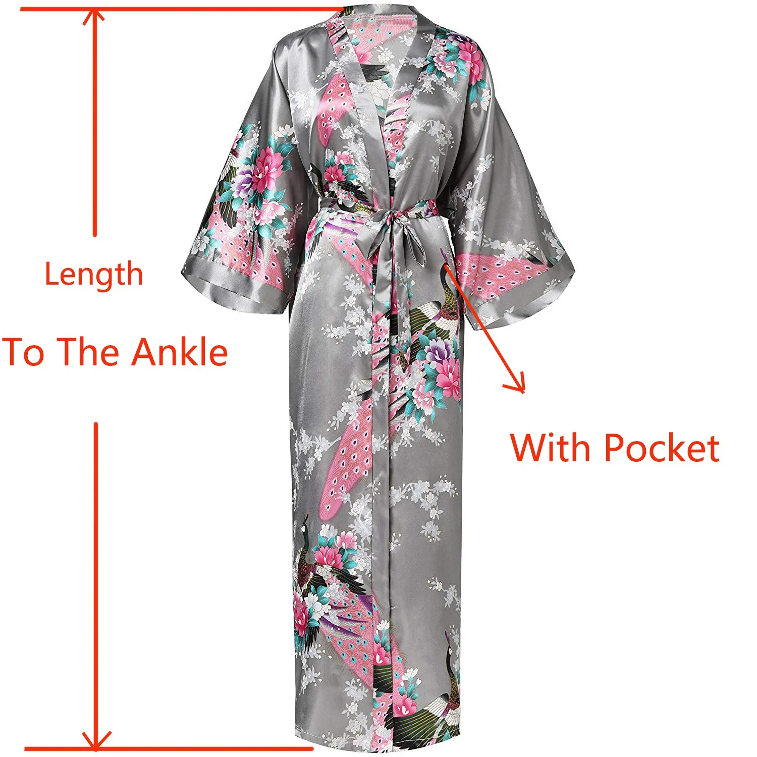 Women Sleepwear Bride Robes Plus Size XXXL Chinese Long Robe Print Flower Peacock Kimono Bath Gown Sexy