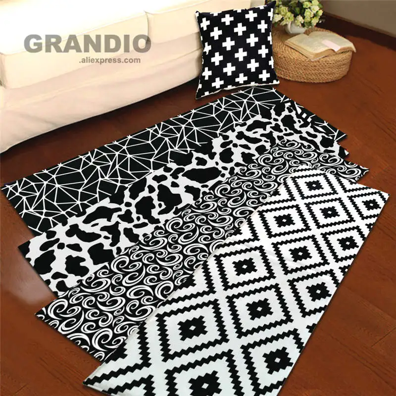 

Geometric Floor Mat Carpet 45x115cm Flannel Fabric Printed Soft Elastic Home Decorative Door Mat Indoor Hallway Doormat