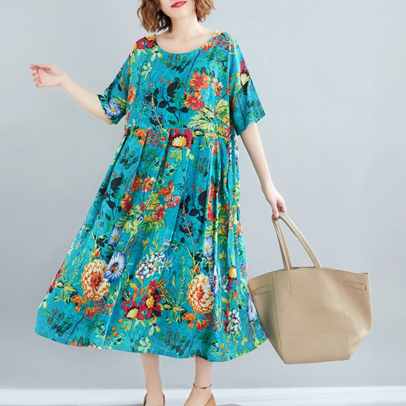 Boho пляжное платье с цветочным принтом размера плюс летнее 2020 женские хлопковые