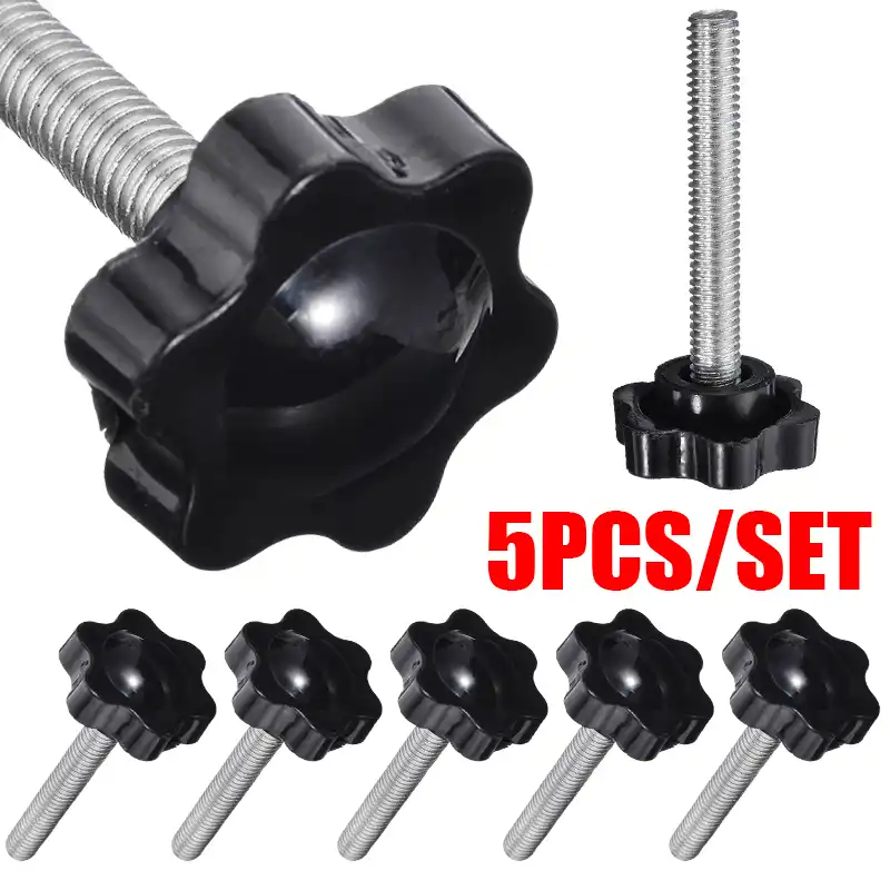 5pcs Set Male Thread M6 40mm Star Shaped Head Thread Screw Bolts Clamping Nuts Knob Grip For Industry Equipment Screws Aliexpress