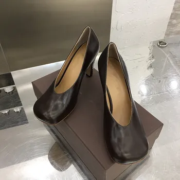 

Hot Heels Shoes Woman High Heels Pumps Genuine Cow Leather Vintage Retro Runway Pumps Designer Shoes Woman Zapatos De Mujer