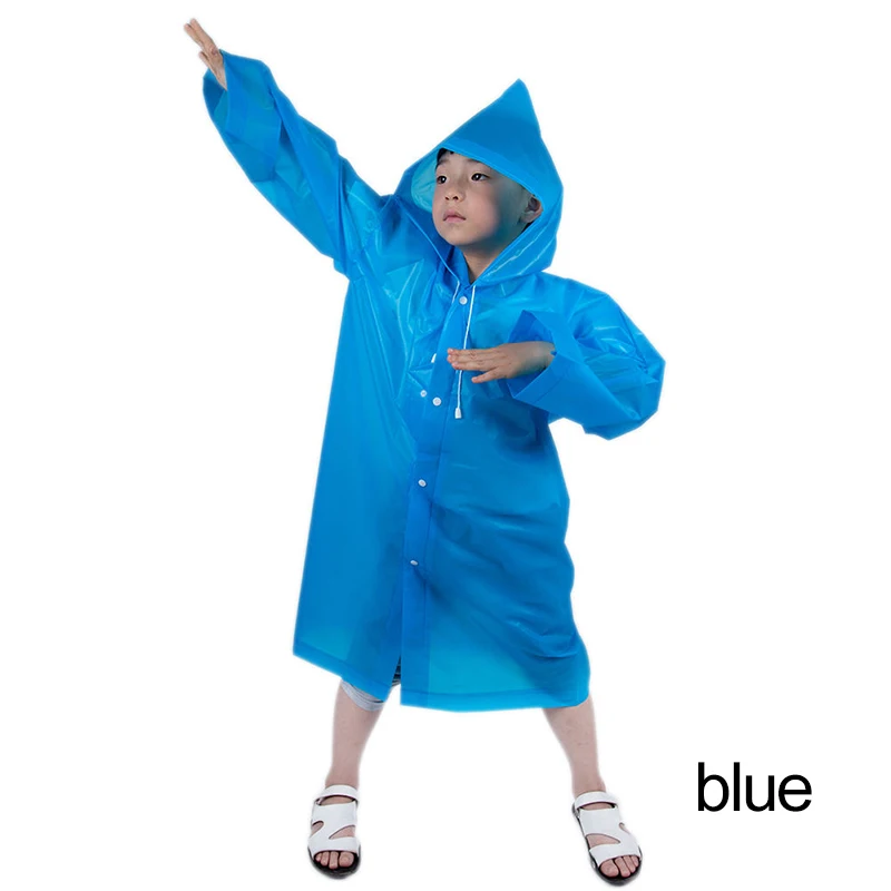 Blue Одежда для детей от 6 до 12 лет на четыре сезона дождевик студенческое пончо водонепроницаемый детский портативный многоразовый плащи - Цвет: Blue