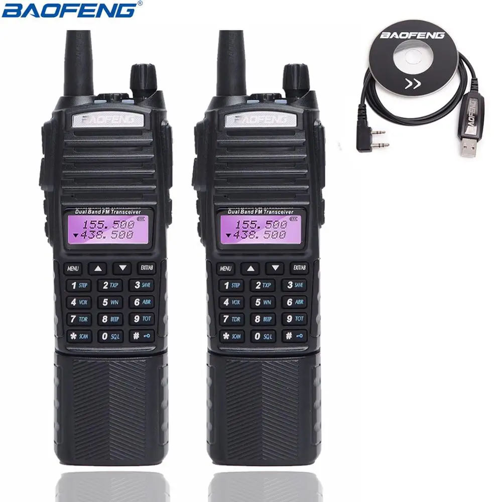 a Programing cable 2 шт BaoFeng UV-82T трехдиапазонный 3800 мАч 136-174/220-260/400-520 МГц WalkieTalkie ручной 220 МГц антенна Ham радио с двойной PTT - Цвет: a Programing cable