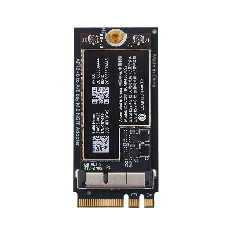 802.11AC BCM94360CS2 аэропорт беспроводная WiFi карта 867 Мбит/с WLAN Bluetooth 4 0 + NGFF M.2 адаптер для