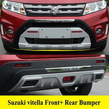 

For Suzuki Vitara 2016-2018 Front+ Rear Bumper Diffuser Bumpers Lip Protector Guard skid plate ABS Chrome finish 2PES