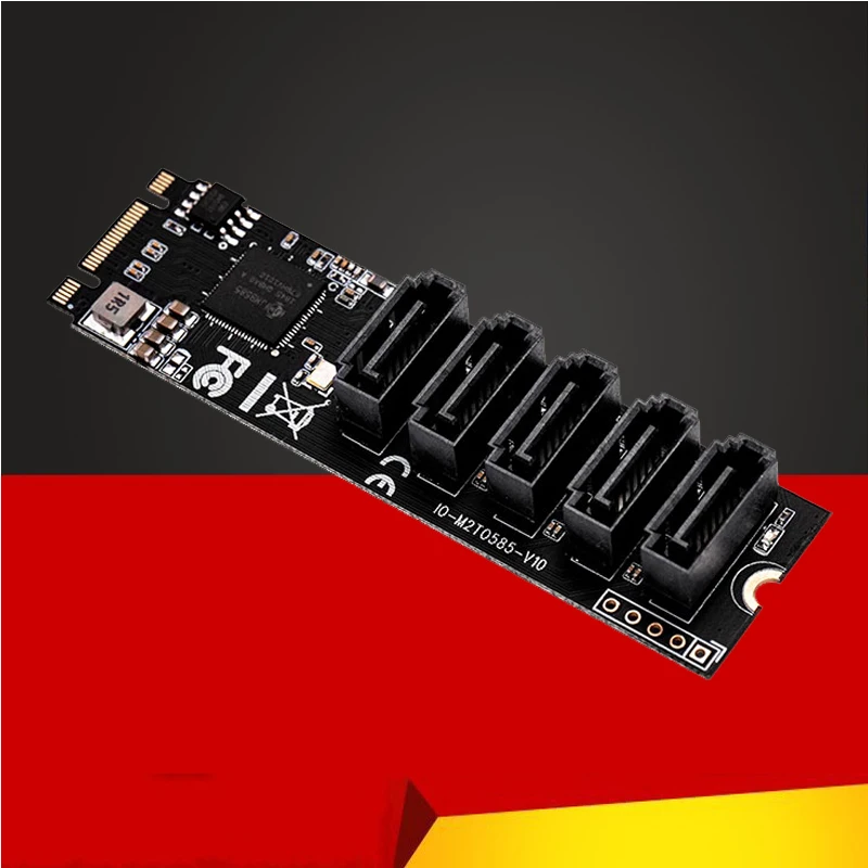 QINDIAN добавить на карты M.2/M2 адаптер SSD M2 SATA адаптер Жесткий диск M2 к SATA карта NGFF M.2 SATA адаптер 5 портов SATA3 Riser Card