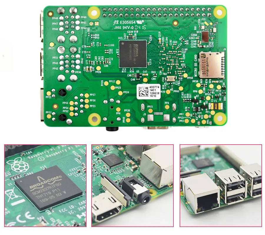 Оригинальная игровая консоль Element14 raspberry pi 3 Model b raspberry pi 3 b/PI 3/pi 3B с Wi-Fi Bluetooth