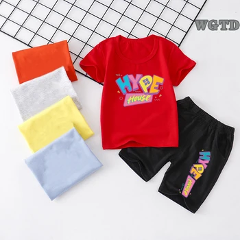 

Kids T Shirts Sets Boys Girls Short Sleeve The Hype House T Shirt Kids Clothes Girls Costume 2020 Kid Red Shirts Children's Suit