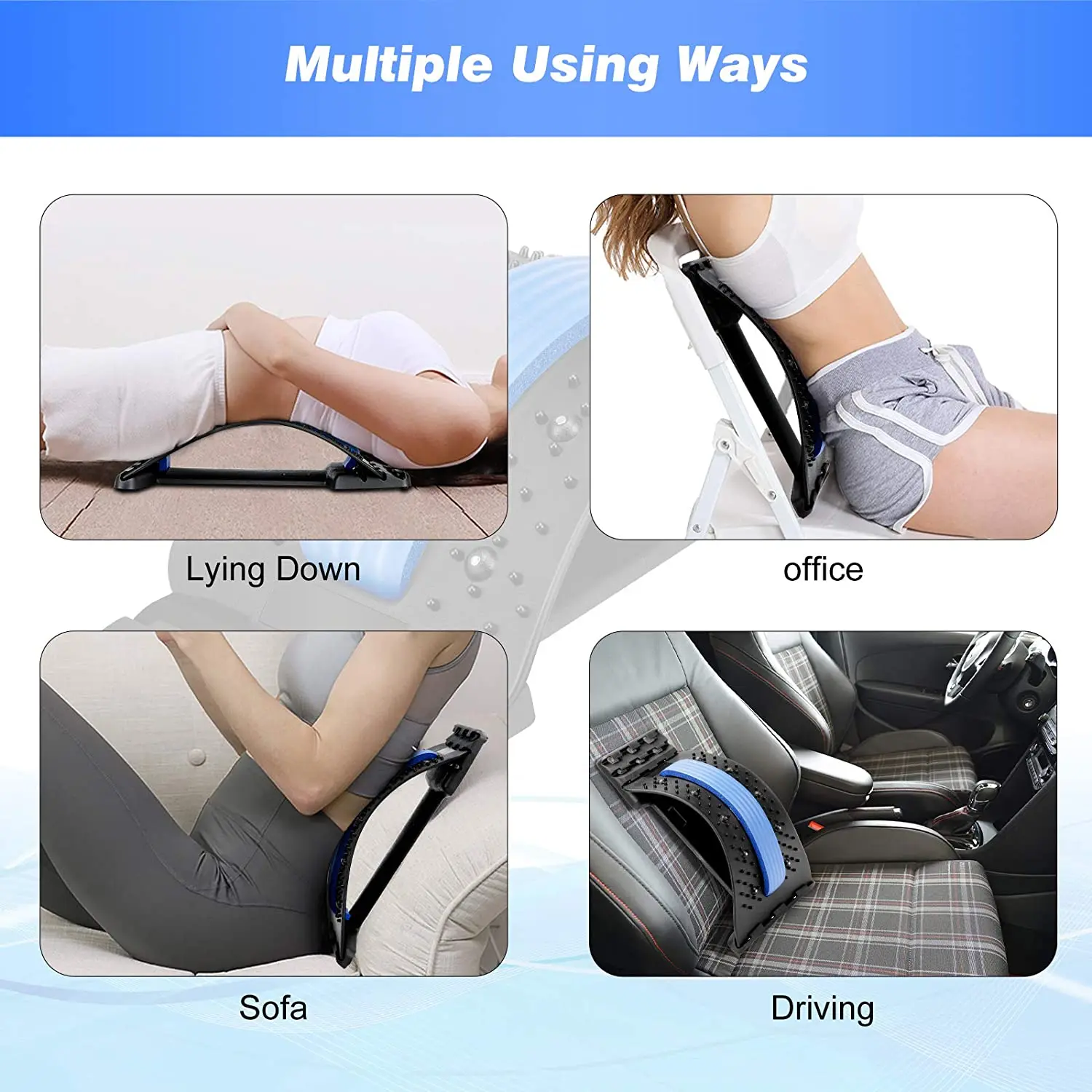 Back Massager Stretcher Spine Deck Back Pain Relief with Magnetic Acupressure Points Spine Deck Stretcher Lower