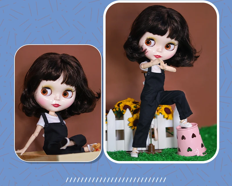 Gloria – Premium Custom Neo Blythe Doll with Brown Hair, White Skin & Shiny Cute Face 2