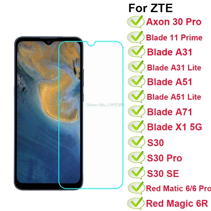 Закаленное стекло для ZTE Blade V30 Vita A51 A31 Lite A71 A3 A5 A7S 2020 11Prime на Nubia Red Magic 6R 6Pro S30 SE Axon30 Pro