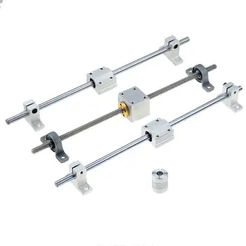 

HOT sale 3D Printer guide rail sets T8 Lead screw length 200mm + linear shaft 8*200mm + KP08 SK8 SC8UU+ nut housing +coupling