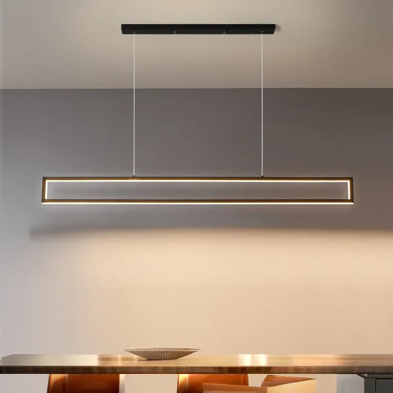 Modern Simple LED Black Chandelier Decor Lighting Nordic Pendant lamps Dining room Island Hanging Lights Bar counter Fixtures