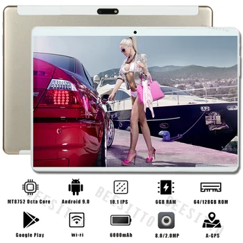 

2020 Global Version 10 inch tablet PC 6GB RAM 128GB ROM 1280*800 IPS Dual SIM Card 4G LTE FDD Wifi Android 9.0 tablet 10.1