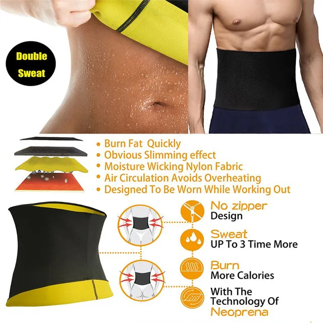 Body Shaper Slimming Waist Trainer Back Support Neoprene Sauna Belt ...