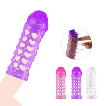 EXVOID Silicone Crystal Delay Ejaculation Penis Sleeve Vagina Stimulate Extender Enlarger Cock Sleeve Ring Sex Toys For Men 2
