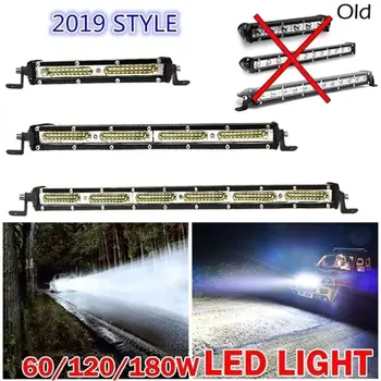 

Hot 1 Pcs 7 13 19Inch 60W 120W 180W LED Work Light Bar Offroad LED Light Bar For Tractor Boat Trucks Vehicle Car Styling