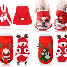 Рождественская Одежда для собак, Зимняя Одежда для питомцев, пальто для маленьких собак, куртка, костюм с капюшоном, теплая одежда для кошек, Санта Клауса, Рождественская Одежда для питомцев 93