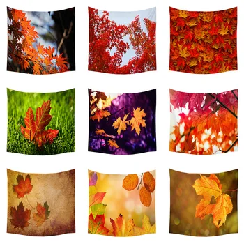 

Home Textile Scenic Tapestry Psychedelic Maple Leaf Wall Hanging Beach Towel Art Tapestries Dorm Home/Farmhouse Decorative