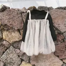 Г., платье в Корейском стиле для девочек в стиле пэчворк модные хлопковые фатиновые осенние платья для девочек от 1 до 7 лет, PZ907