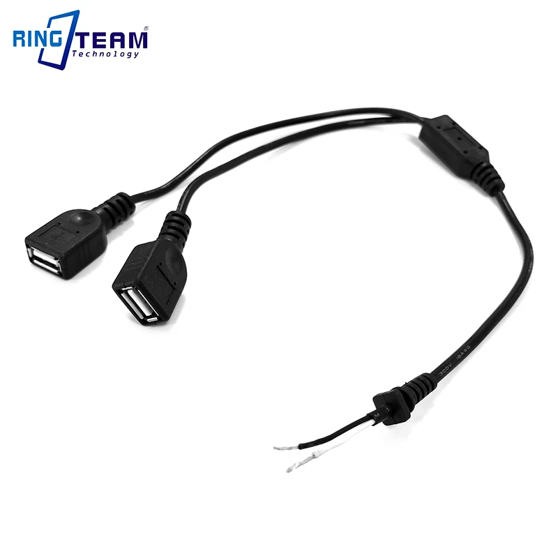 Двойной женский USB шнур питания кабель для зарядки 18AWG VW-1SC 80 300V подходит цифровых