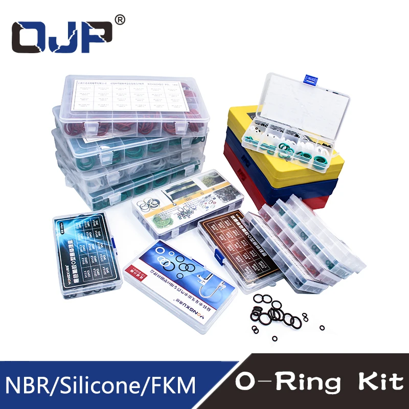 오링 고무 및 실리콘 링 씰 VMQ NBR FKM 씰링 오링 니트릴 와셔, 고무 오링 세트, 박스 링 세트