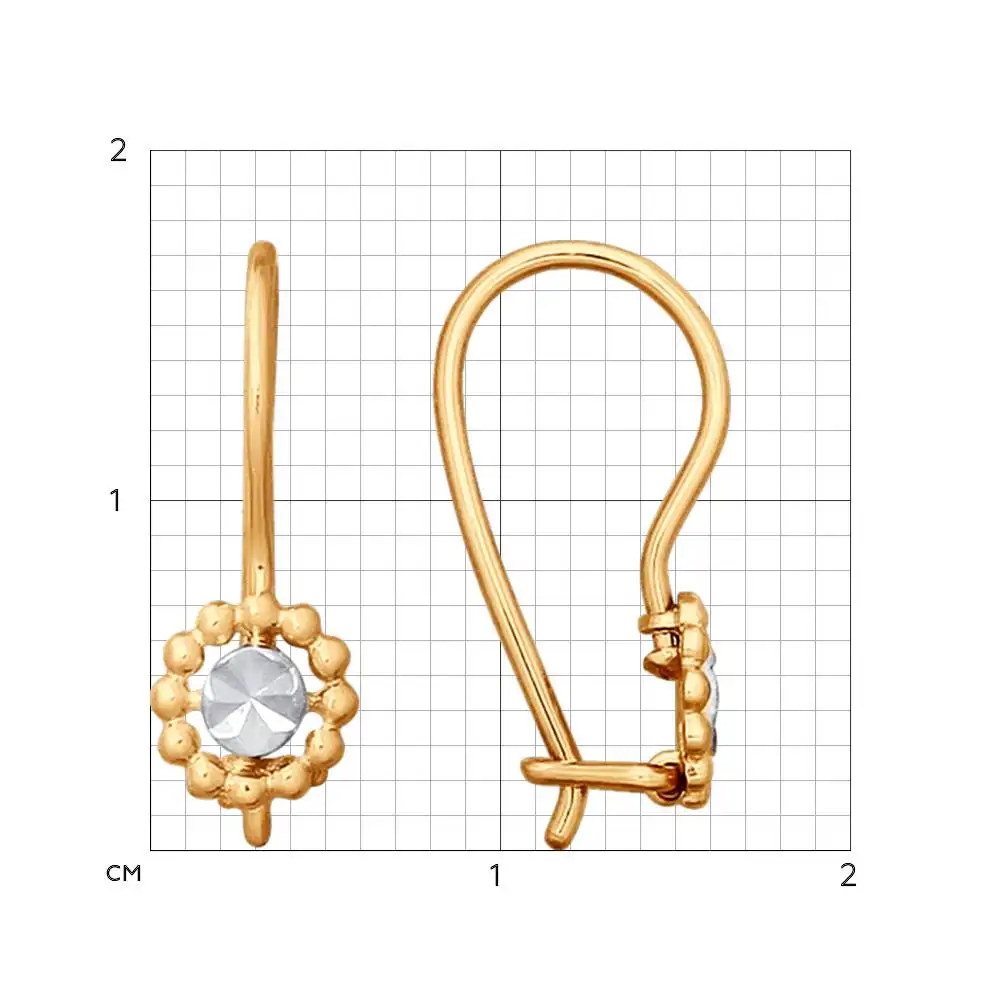 Earrings SOKOLOV gold with diamond face