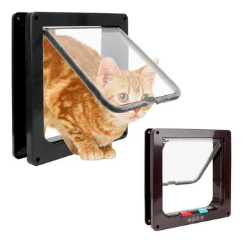 

NICEYARD 4 Way Lockable Dog Cat Kitten Door Security Flap Door Pet Supplies Animal Small Pet Cat Dog Gate Door