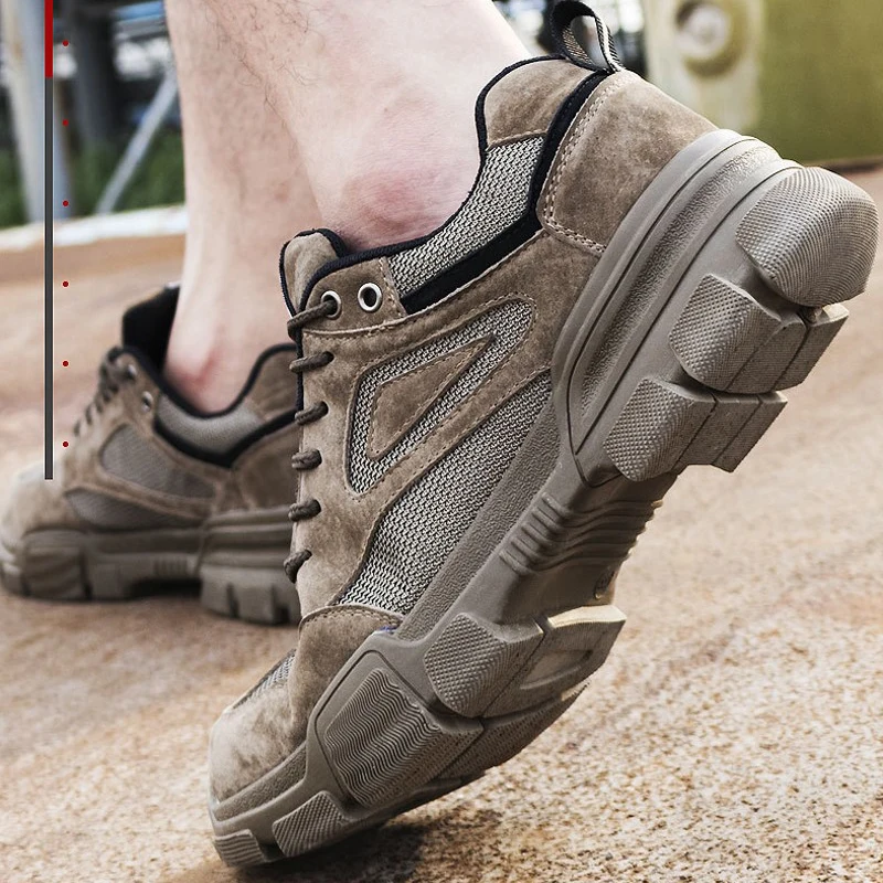 Мужские ботинки рабочие защитные ботинки со стальным носком уличные дышащие кроссовки строительные ПРОКАЛЫВАЮЩИЕ ботильоны Zapatos De Hombre
