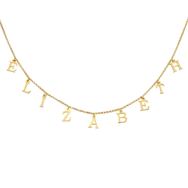 AILIN ожерелье с именем золотого цвета, персонализированное ожерелье с именем, кулон-табличка с именем, колье с буквами, ожерелье на заказ, женский подарок