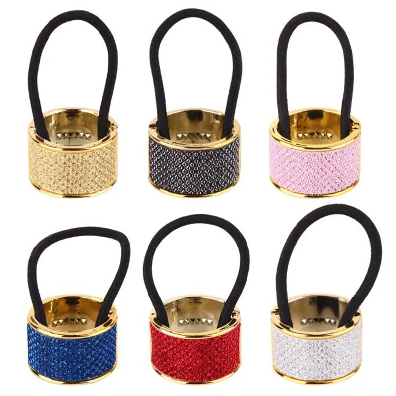 Резинка для волос женская с жемчугом 2020 пластиковая со стразами эластичная