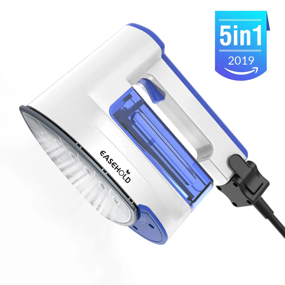 Blue 2 in 1 Horizontal and Vertical Steaming with Constant Temperature Plate EASEHOLD Handheld Garment Steamer 1300W Portable Clothes Steamer Iron for Home and Trave 