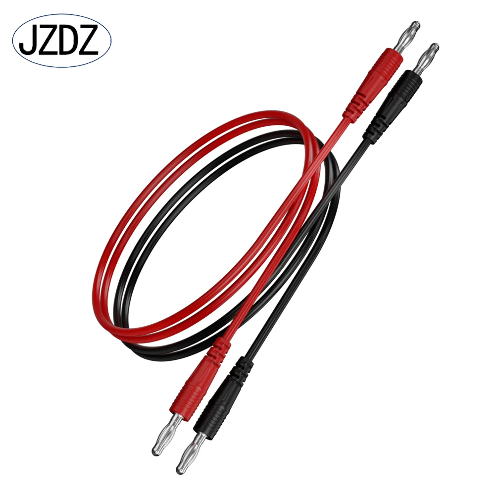 Jzdz 2Pcs Multi-Meter Test Leads Kabel Lijn Draad 100 Cm Dubbele Uiteinden 4Mm Banaan Plug Elektrische connector Diy Gereedschap J.70055