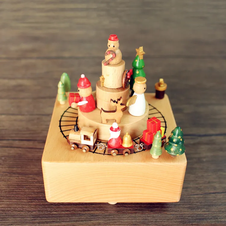 Cutebee Zakka карусель музыкальные коробки деревянная музыкальная шкатулка изделия из дерева ретро подарок на день рождения винтажные аксессуары для украшения дома
