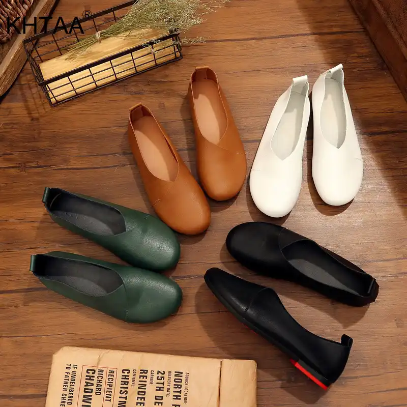 soft leather slip on shoes womens