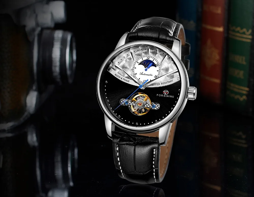 Новая мода FORSINING автоматические механические часы для мужчин кожаный ремешок деловые водонепроницаемые часы Relogio Masculino