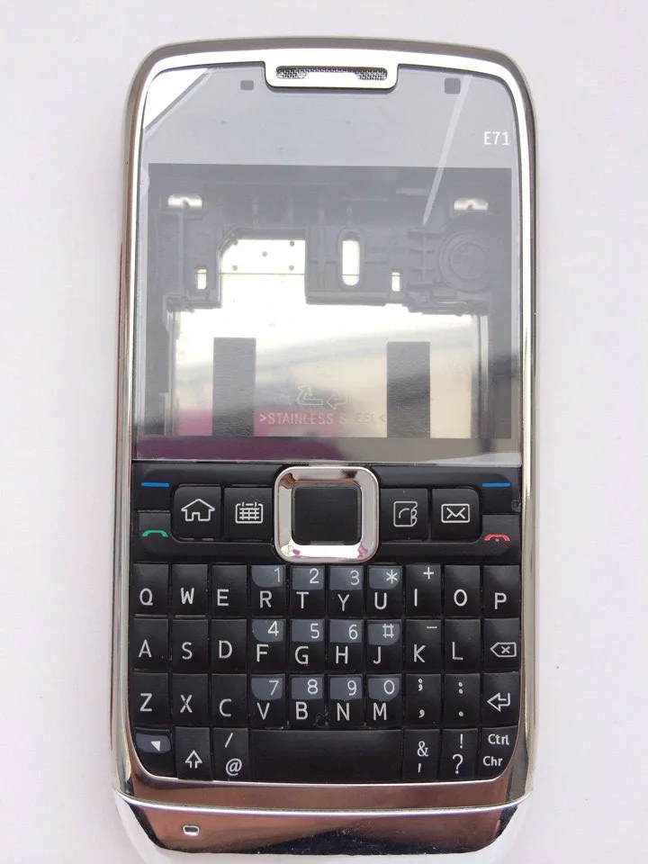 Белый Чехол для телефона с кнопкой клавиатуры для Nokia E71 корпус задняя крышка батареи+ английский или русский арабский клавиатура - Цвет: Белый