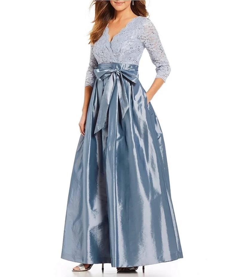 Женское длинное платье, Макси платье с поясом, Дамское сексуальное кружевное платье с глубоким v-образным вырезом и вышивкой, вечерние элегантные бальные платья размера плюс S-5XL